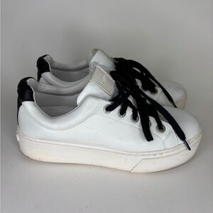 Kenzo Paris Shoes Lace Up Casual Sneakers Women Size 38 US 7 Platform White